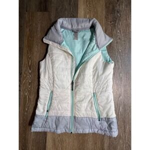 C9 by Champion Puffer Vest Womens Medium White Grey Mint Green Excellent Quilted